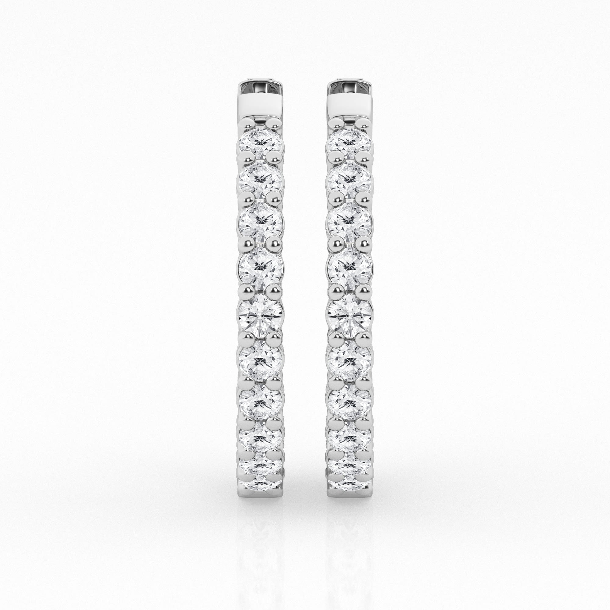 3 carat Hoop Diamond Earrings