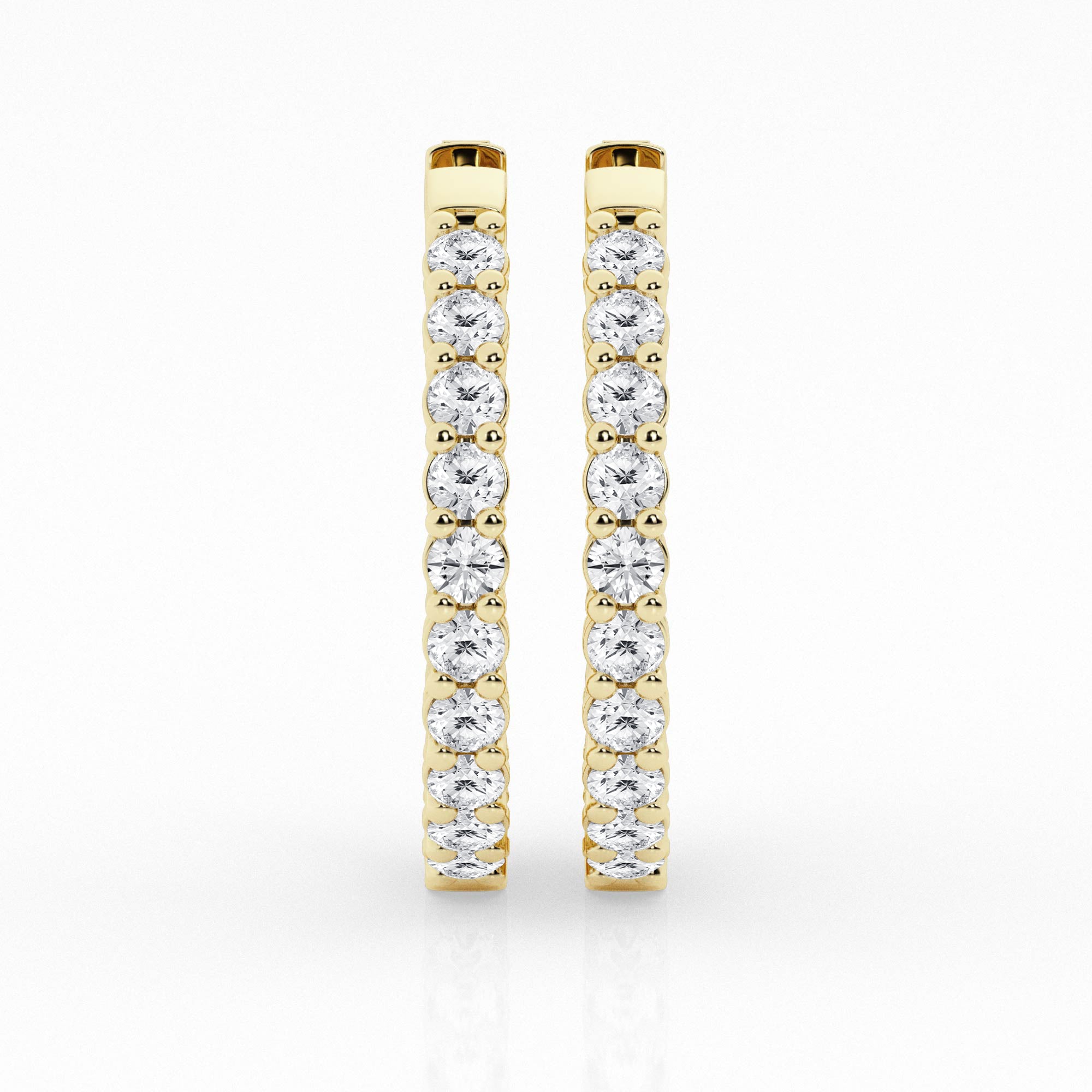 3 carat Hoop Diamond Earrings