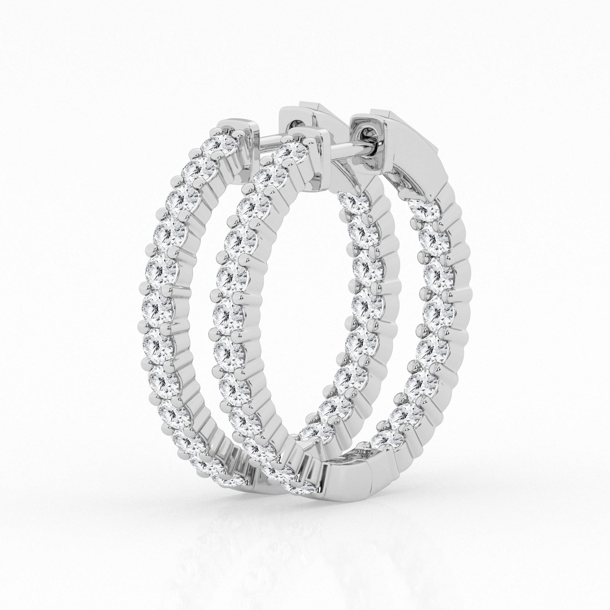 2 carat Hoop Diamond Earrings