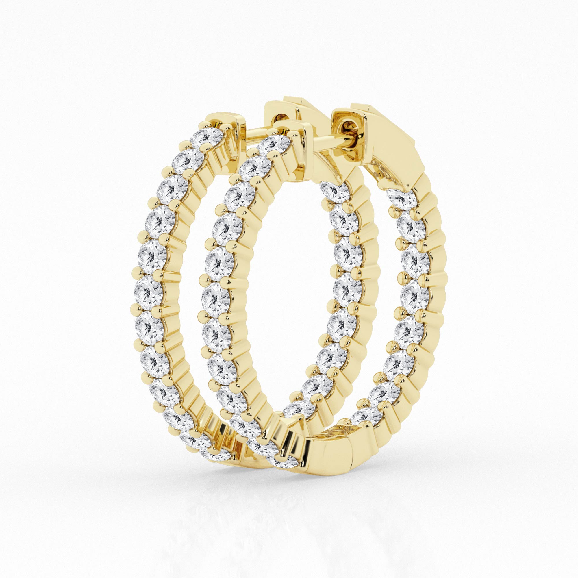 2 carat Hoop Diamond Earrings