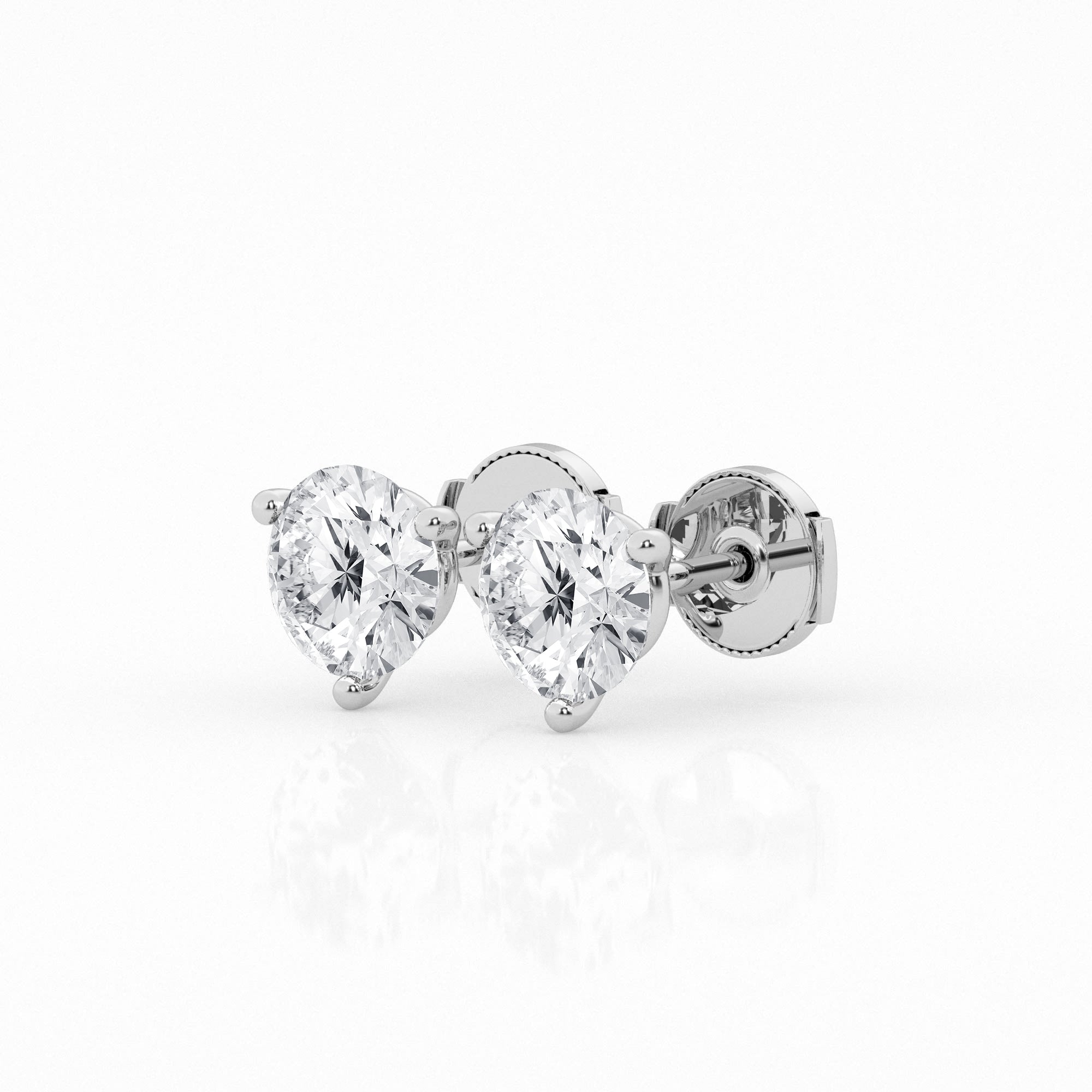 5 carat Round Diamond Earring Studs