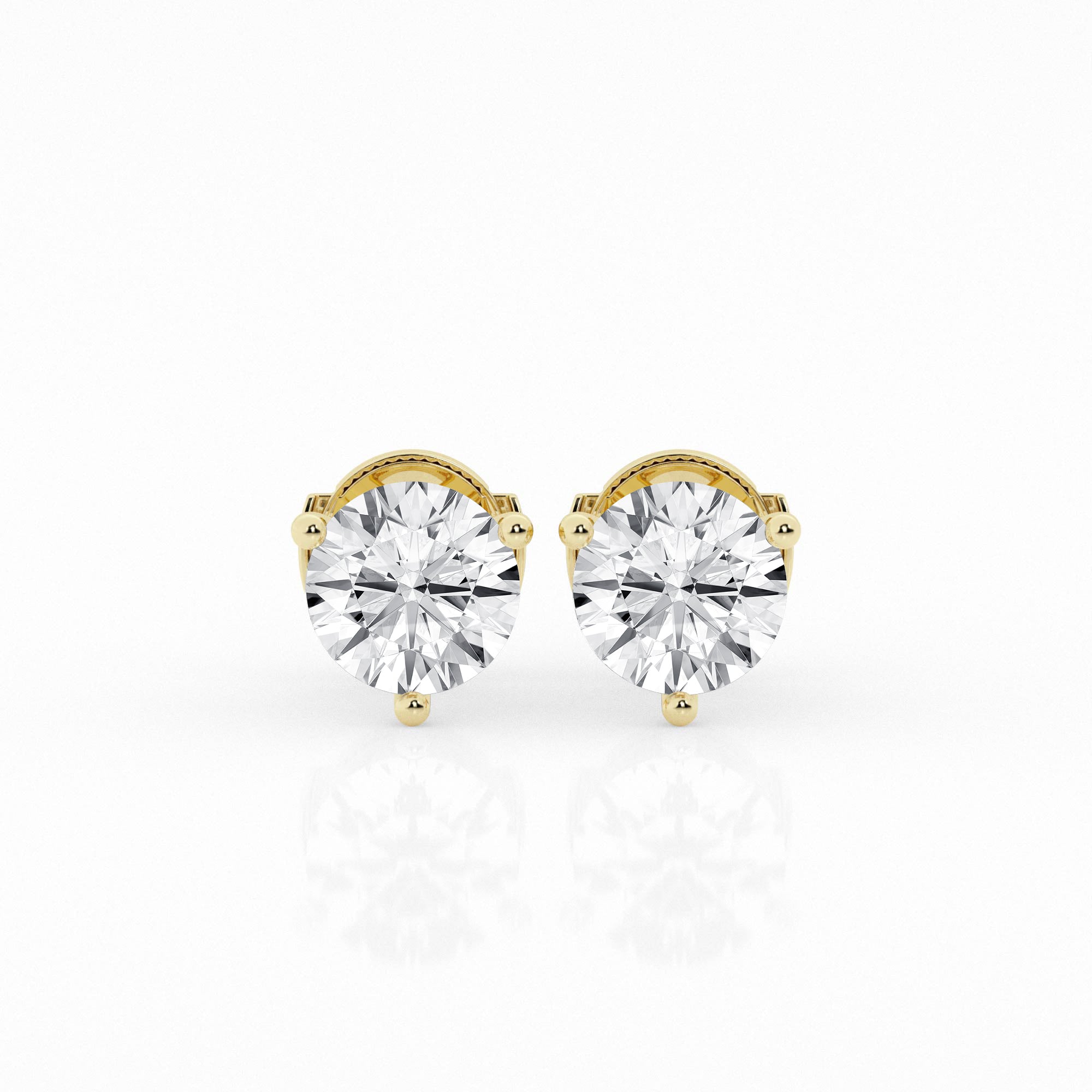 5 carat Round Diamond Earring Studs