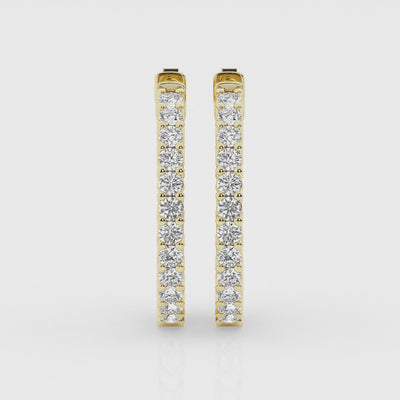 2 carat Hoop Diamond Earrings