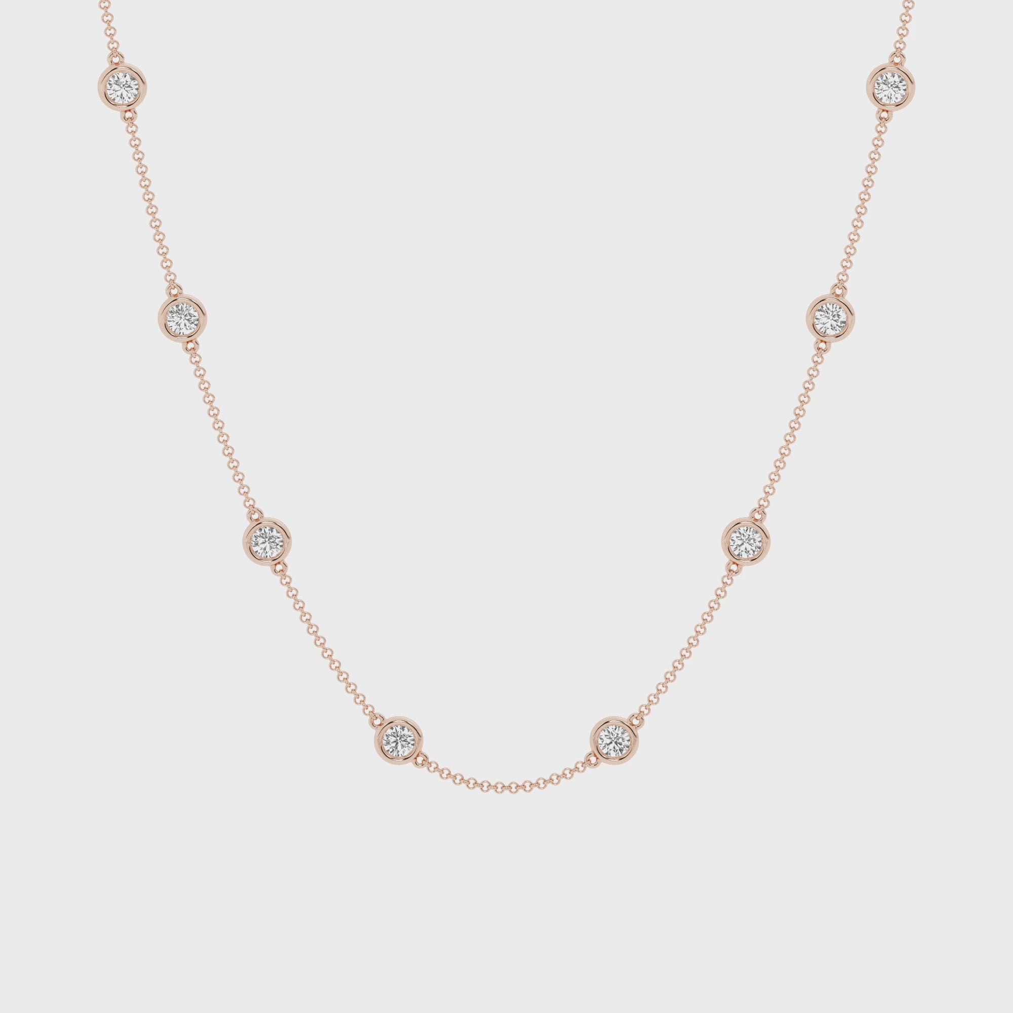 3 carat Diamond By The Yard Necklace