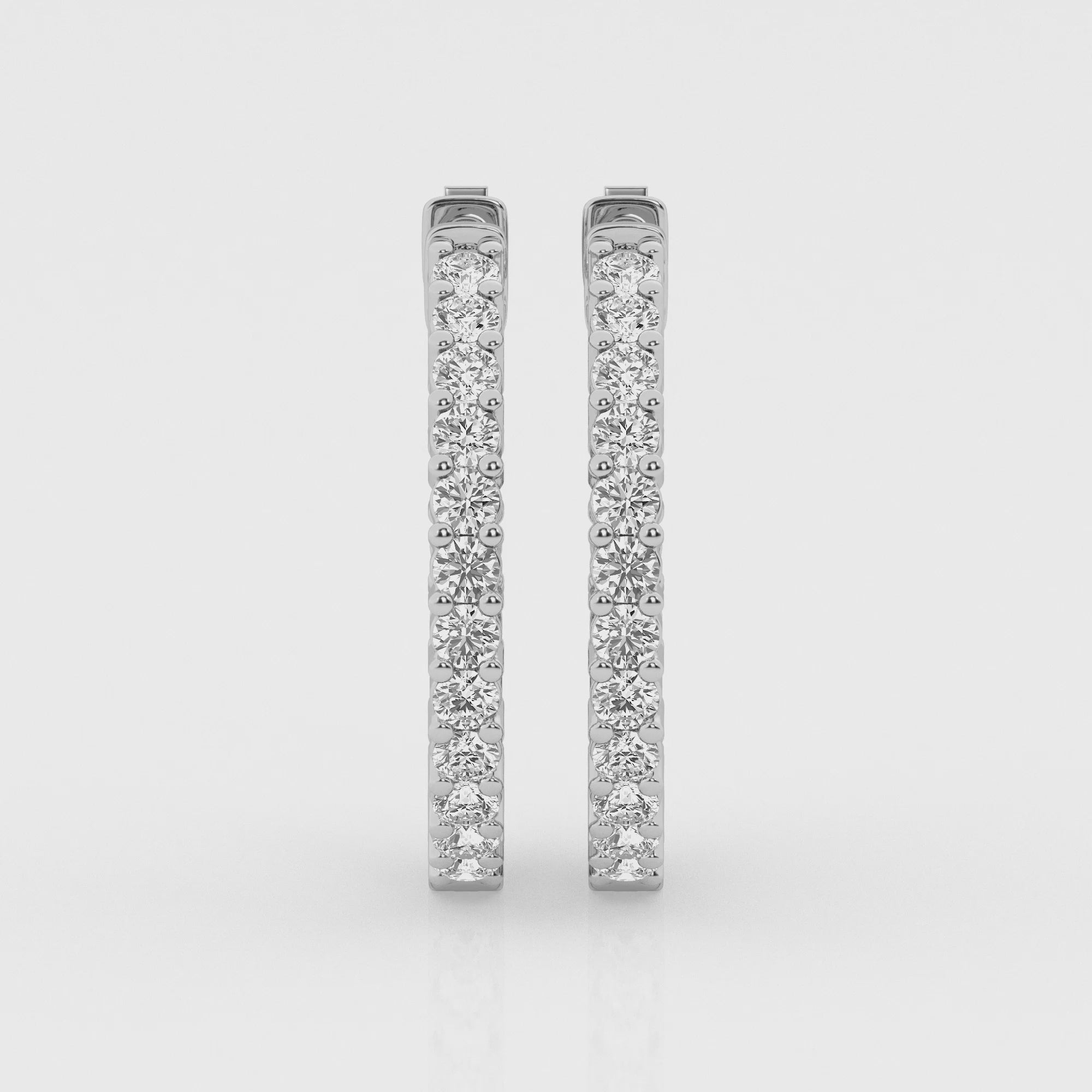 2 carat Hoop Diamond Earrings