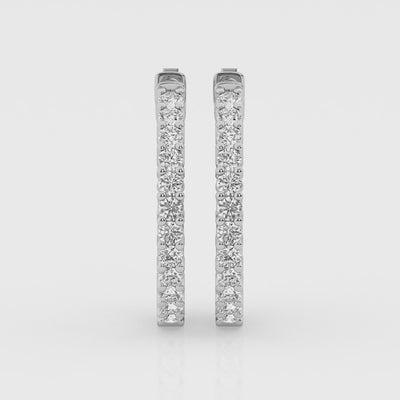 2 carat Hoop Diamond Earrings