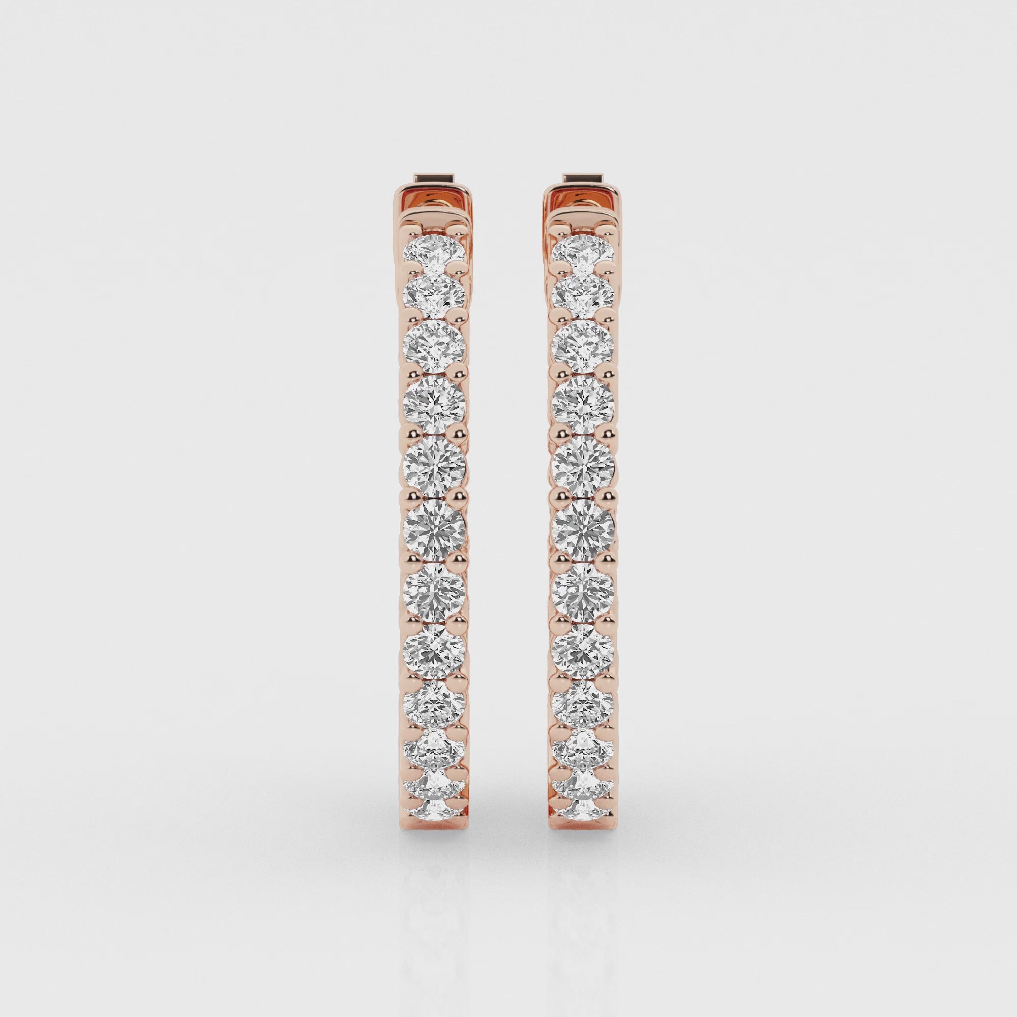 2 carat Hoop Diamond Earrings