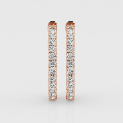 2 carat Hoop Diamond Earrings