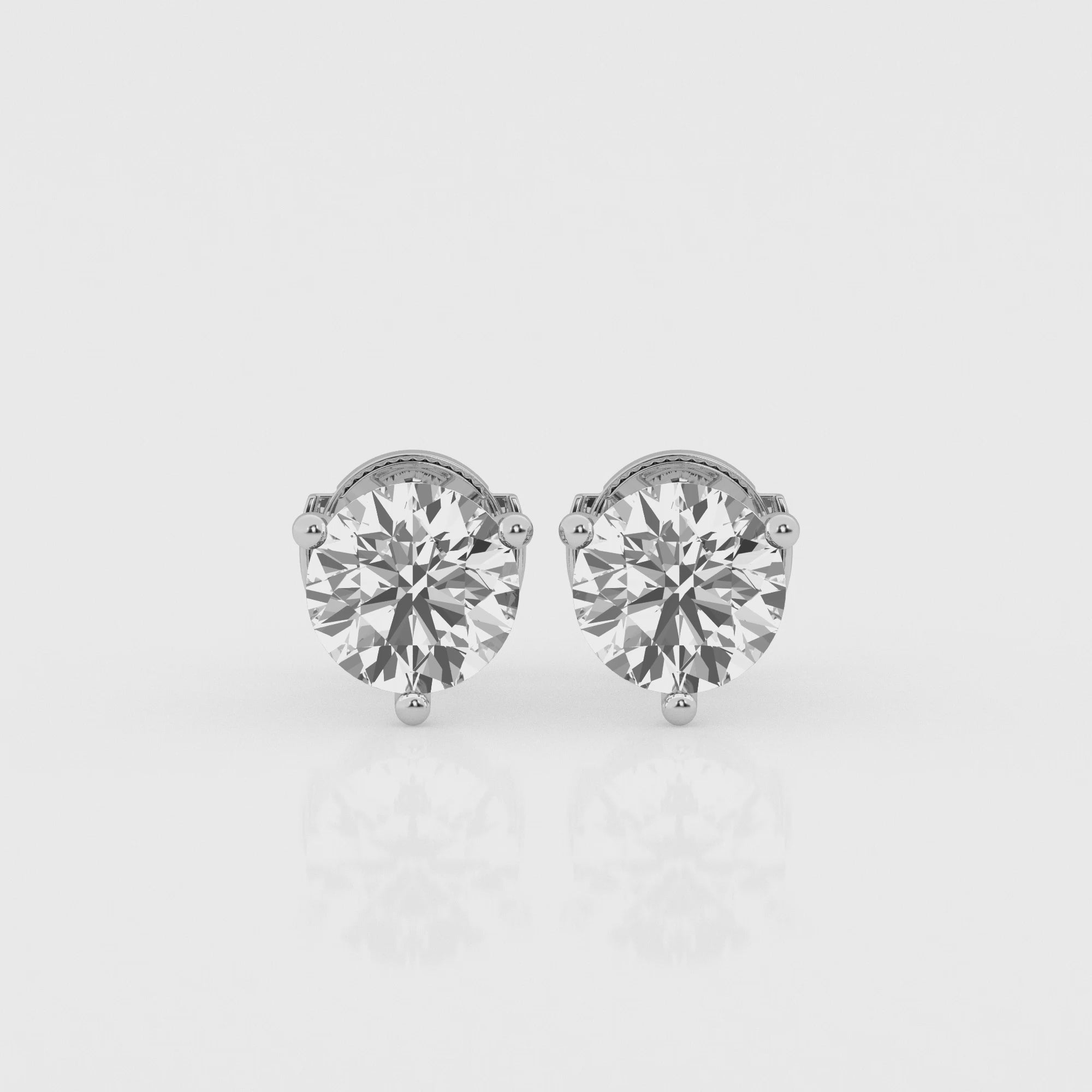 5 carat Round Diamond Earring Studs