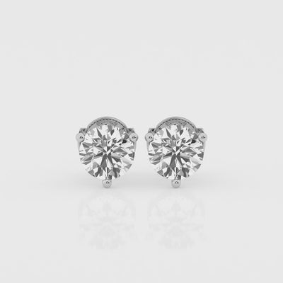 5 carat Round Diamond Earring Studs