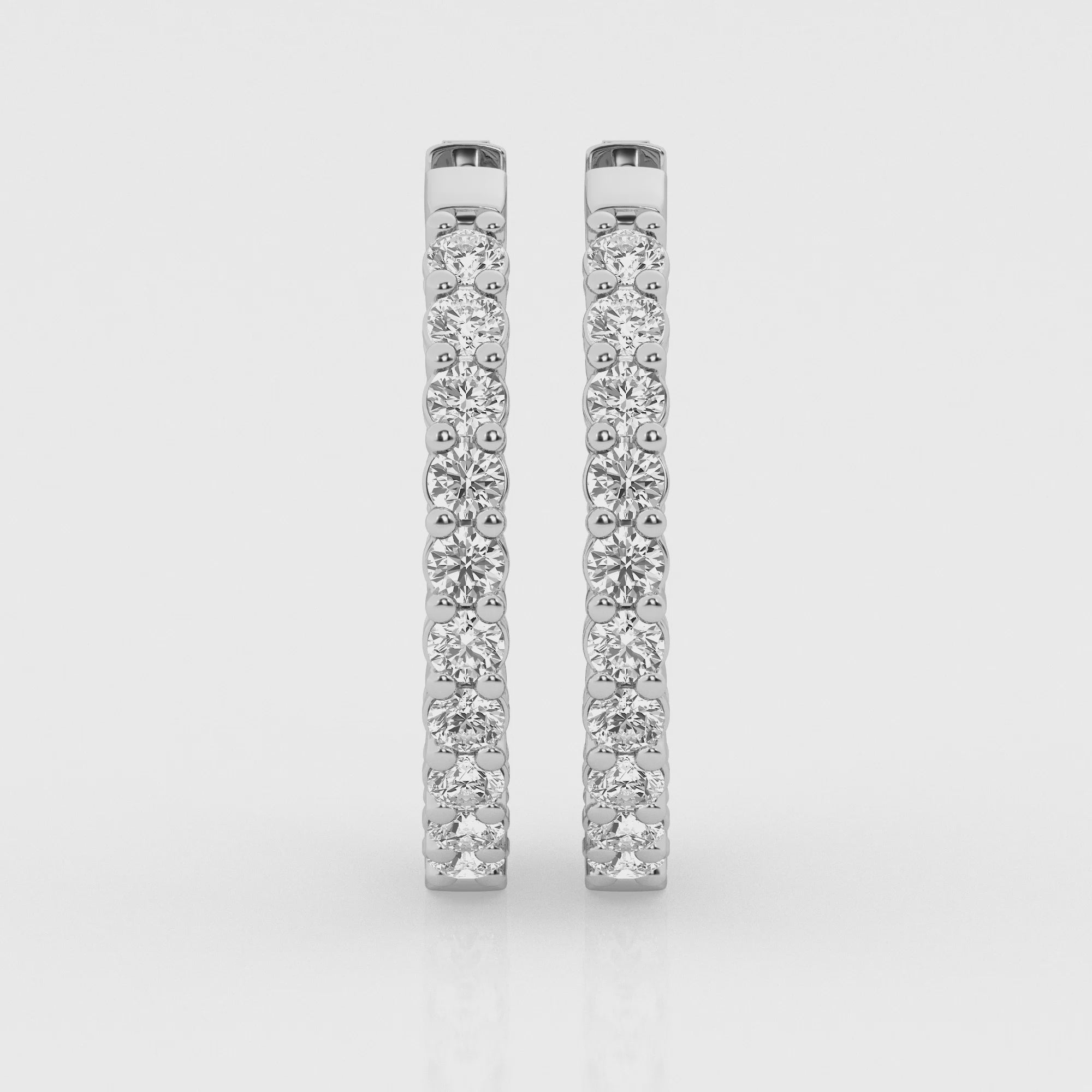 3 carat Hoop Diamond Earrings