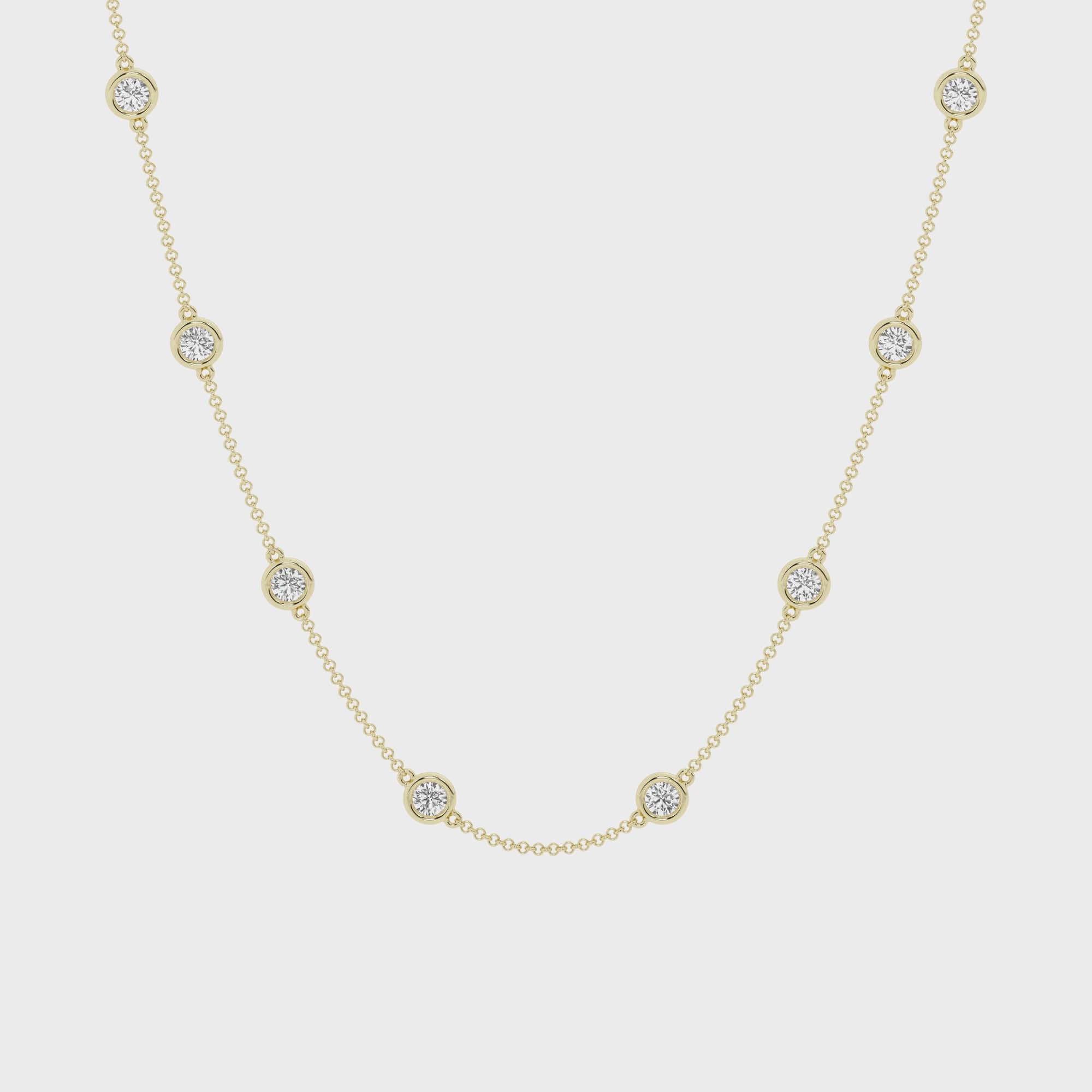 3 carat Diamond By The Yard Necklace