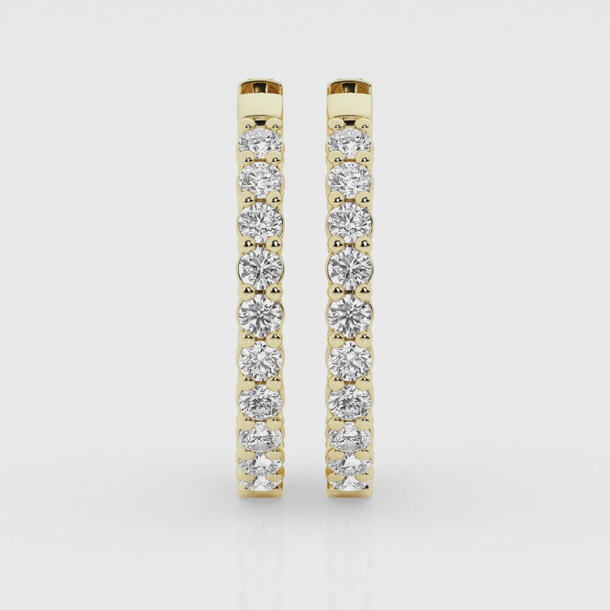 3 carat Hoop Diamond Earrings