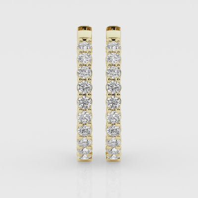 3 carat Hoop Diamond Earrings