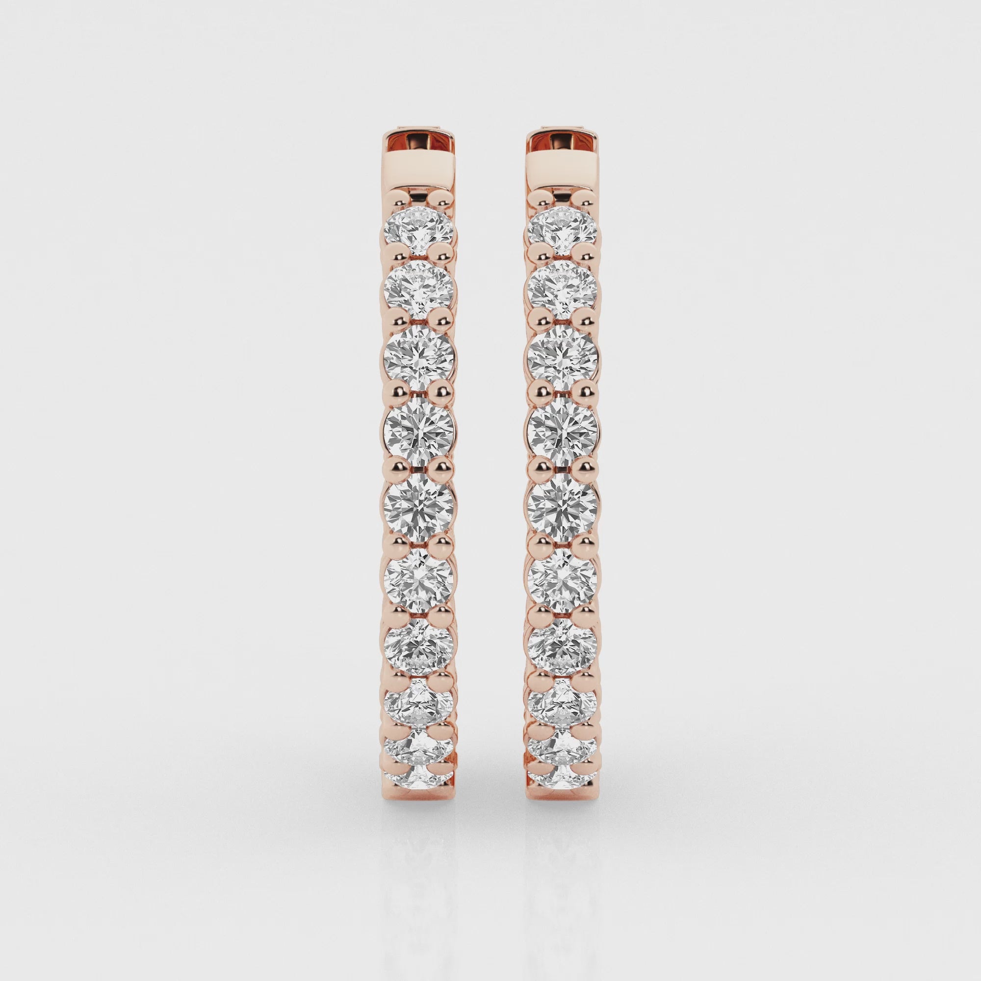 3 carat Hoop Diamond Earrings