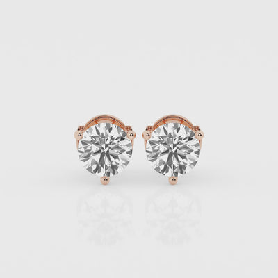 5 carat Round Diamond Earring Studs