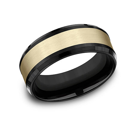 The Duke - Titanium/14K Yellow wedding band