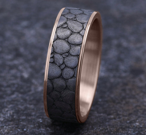 The River Rock - 14K Rose/Tantalum Grey